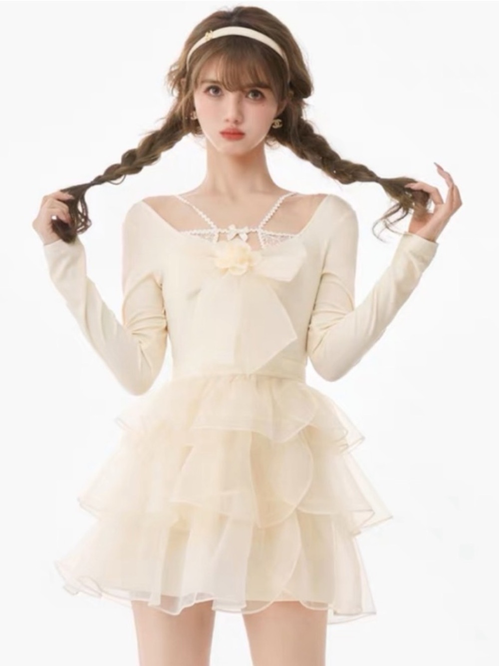 Kawaii Balletcore Layered Tiered Mini Dress - Picture 2 of 7